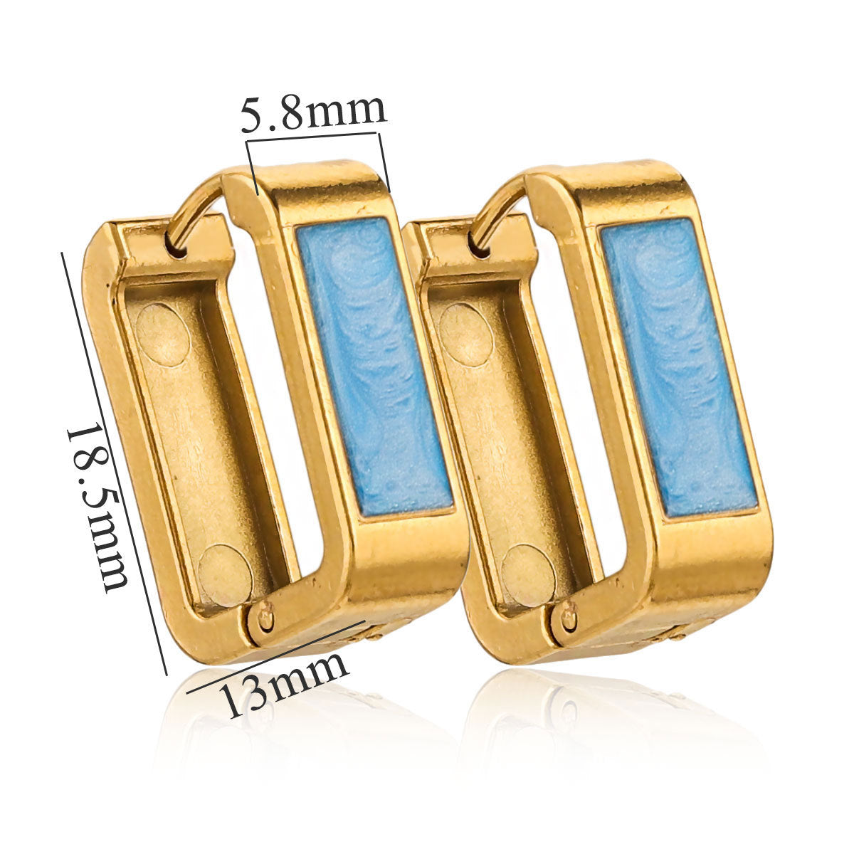 1 Pair Retro Geometric Titanium Steel Rhinestone U-Shape Earrings