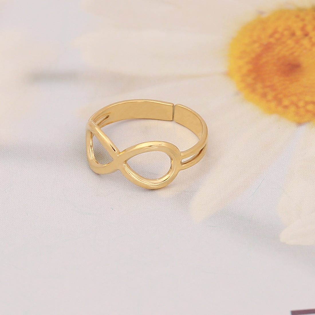 Geometric Snake Design Stainless Steel Open Ring for Women