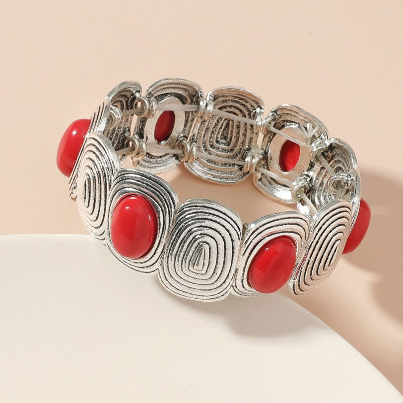 Bohemian Geometric Alloy Turquoise Women's Bangle Bracelet