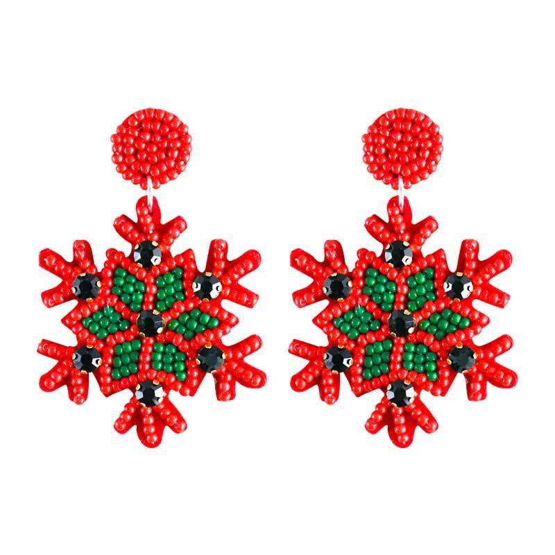 Simple Style Christmas Tree Rhinestone Silver Plated Drop Earrings