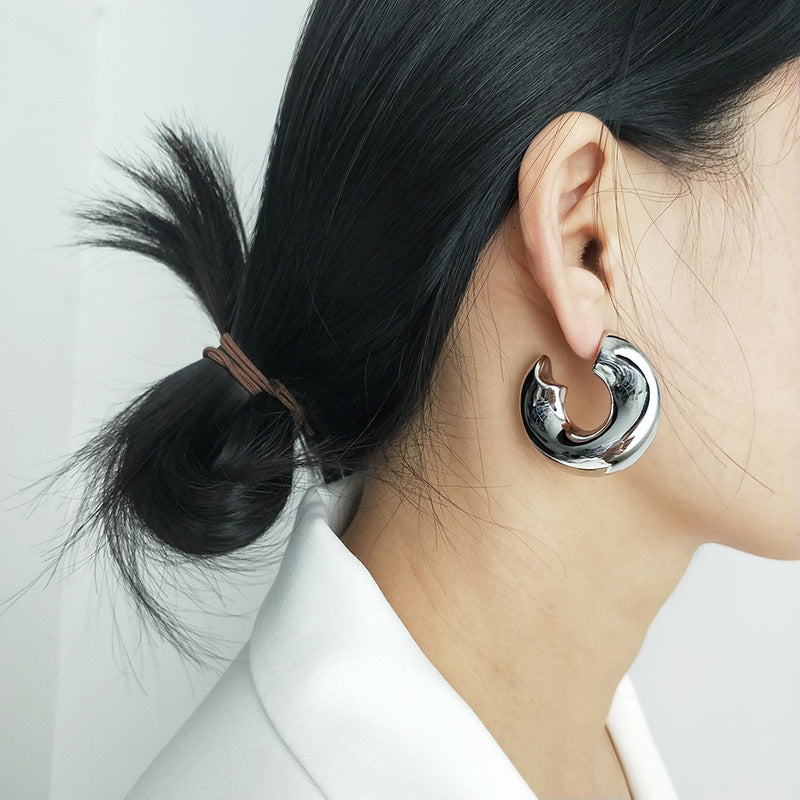 1 Pair Minimalist Water Drop 18k Gold Plated Stainless Steel Clip-On Earrings