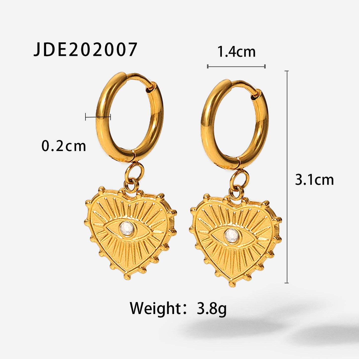 18K Gold Plated Stainless Steel Hollow Circle Pendant Earrings for Women
