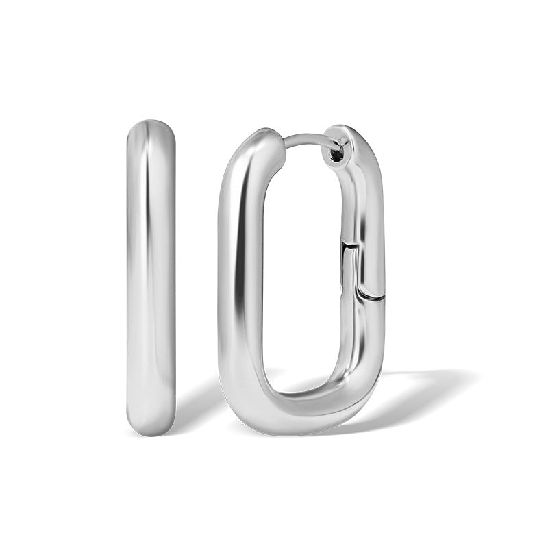 18K Gold Plated Geometric Square Hoop Earrings