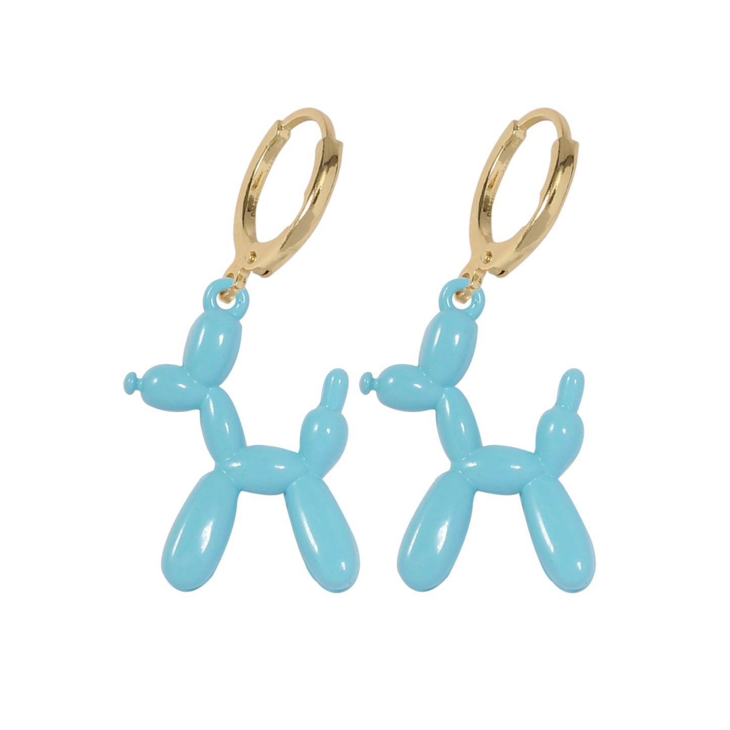 Cartoon Candy Color Balloon Dog Earrings - Fashionable Alloy DIY Jewelry Accessories