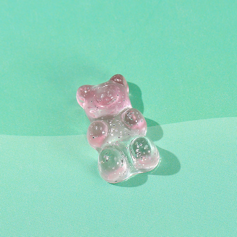Fashion Contrast Color Gummy Bear Resin Accessories and Stud Earrings