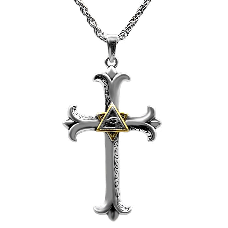 Stainless Steel Cross Pendant Necklace for Men and Women - Modern Couple Jewelry Accessory