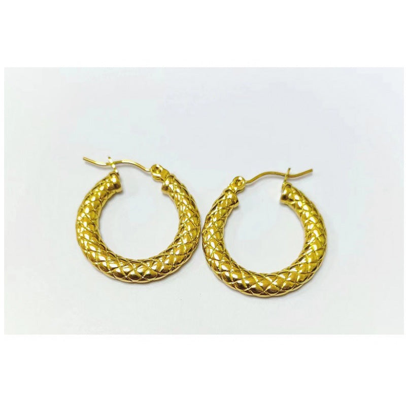 INS Style U Shape Geometric 18K Gold Plated Stainless Steel Earrings