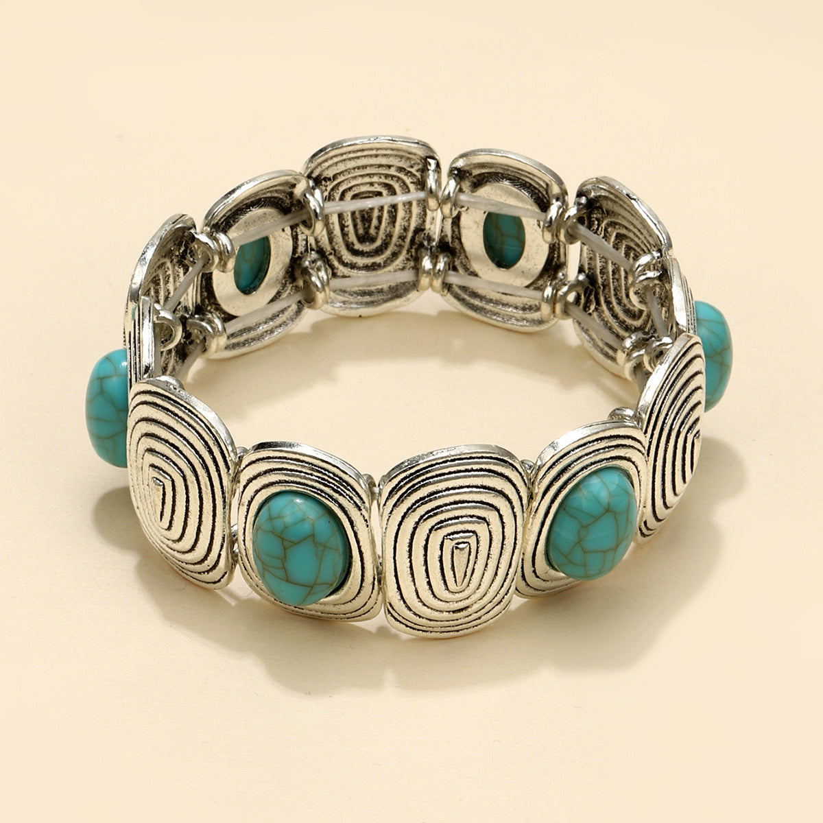 Bohemian Geometric Alloy Turquoise Women's Bangle Bracelet