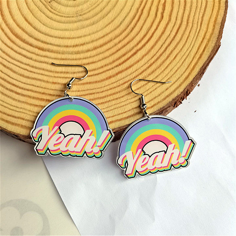 Retro Arcade Acrylic Drop Earrings for Women