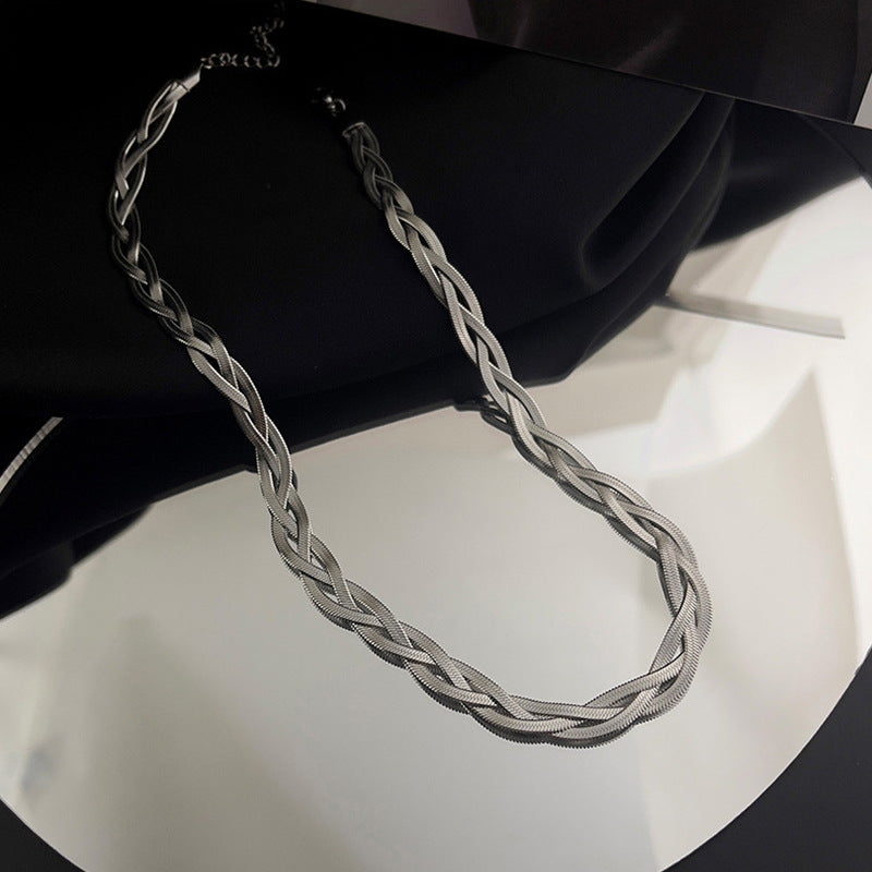Fashion Geometric Multi-Layer Snake Chain Titanium Steel Necklace