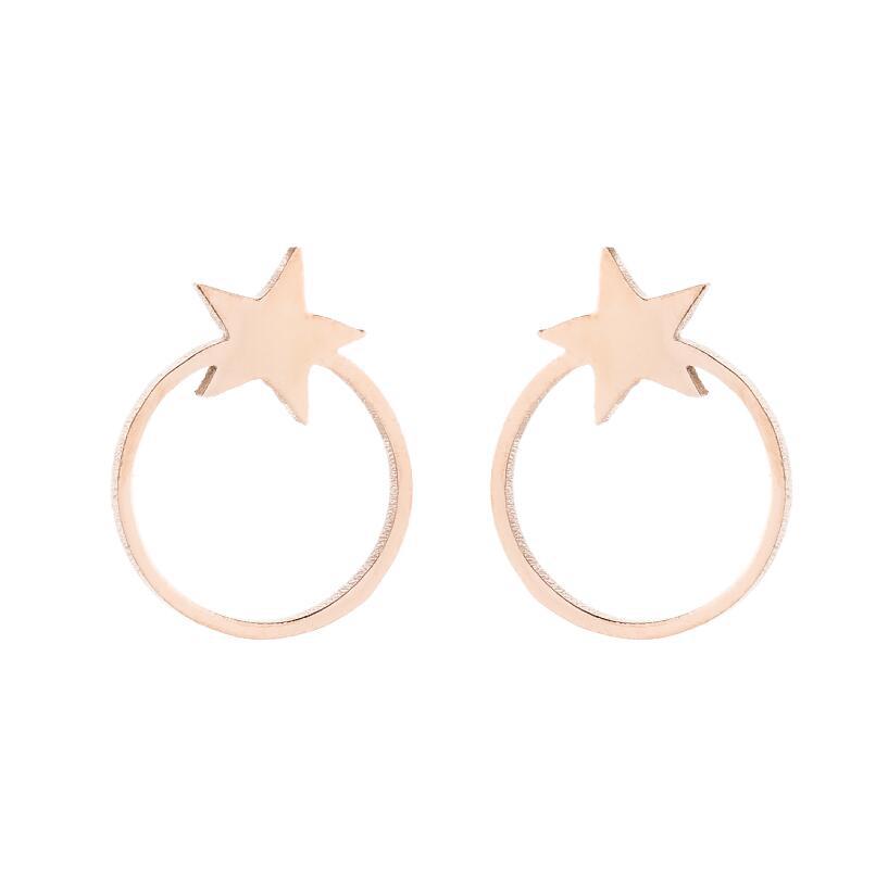 Women's Geometric Stainless Steel Star Stud Earrings