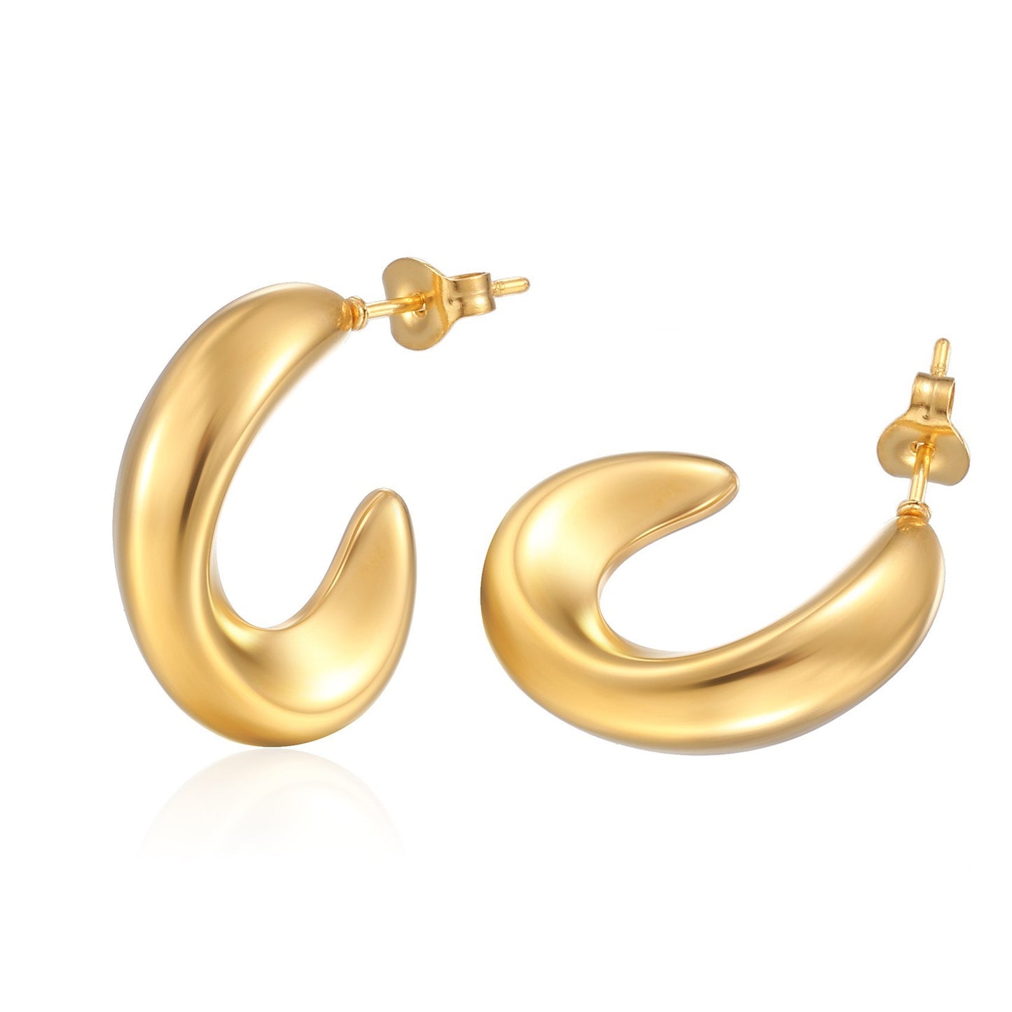 18K Gold Plated Stainless Steel Hoop Earrings