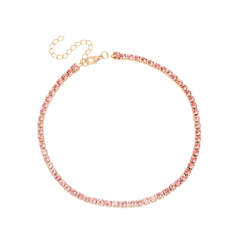 Minimalist Rhinestone Stacking Choker Necklace for Women
