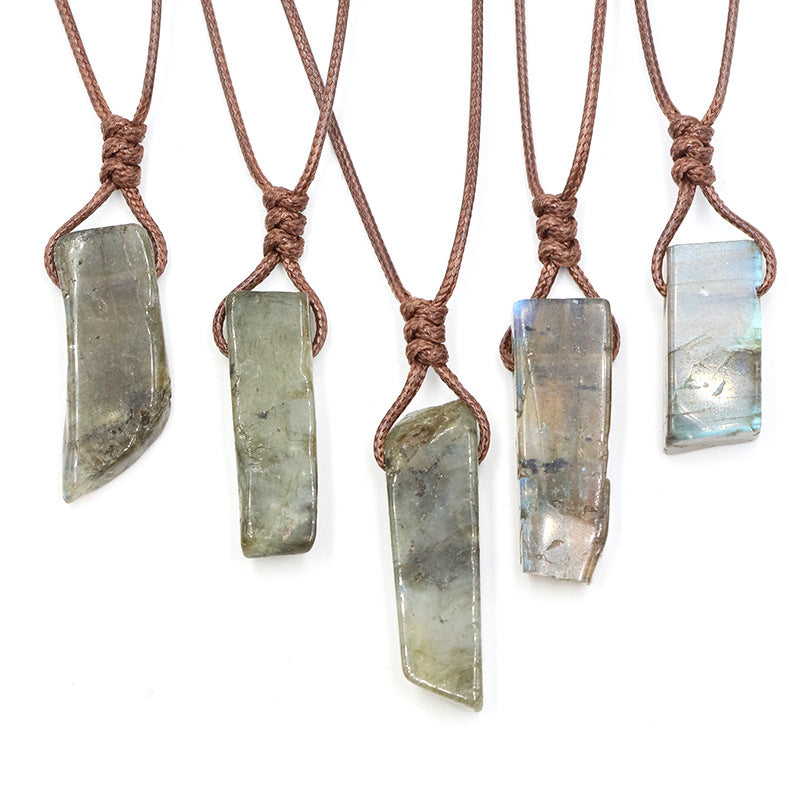 Amethyst and Red Agate Irregular Gemstone Pendant Necklace