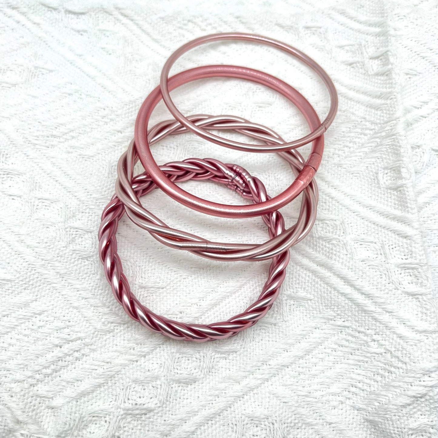 Simple Style Unisex Silica Gel Braided Bangle Bracelet
