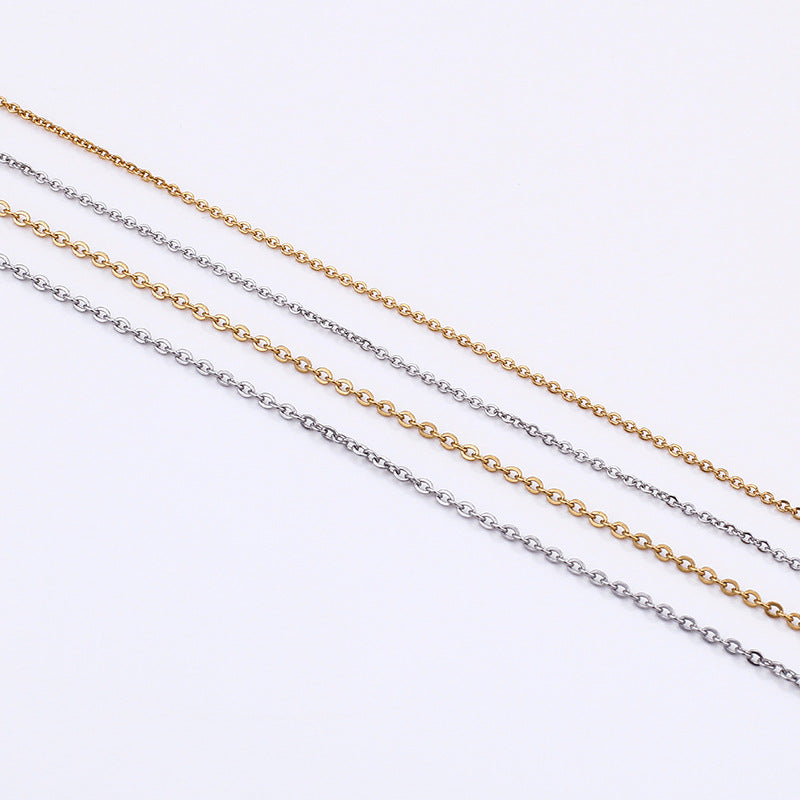 Minimalist Cross Chain Stainless Steel Necklace for Women