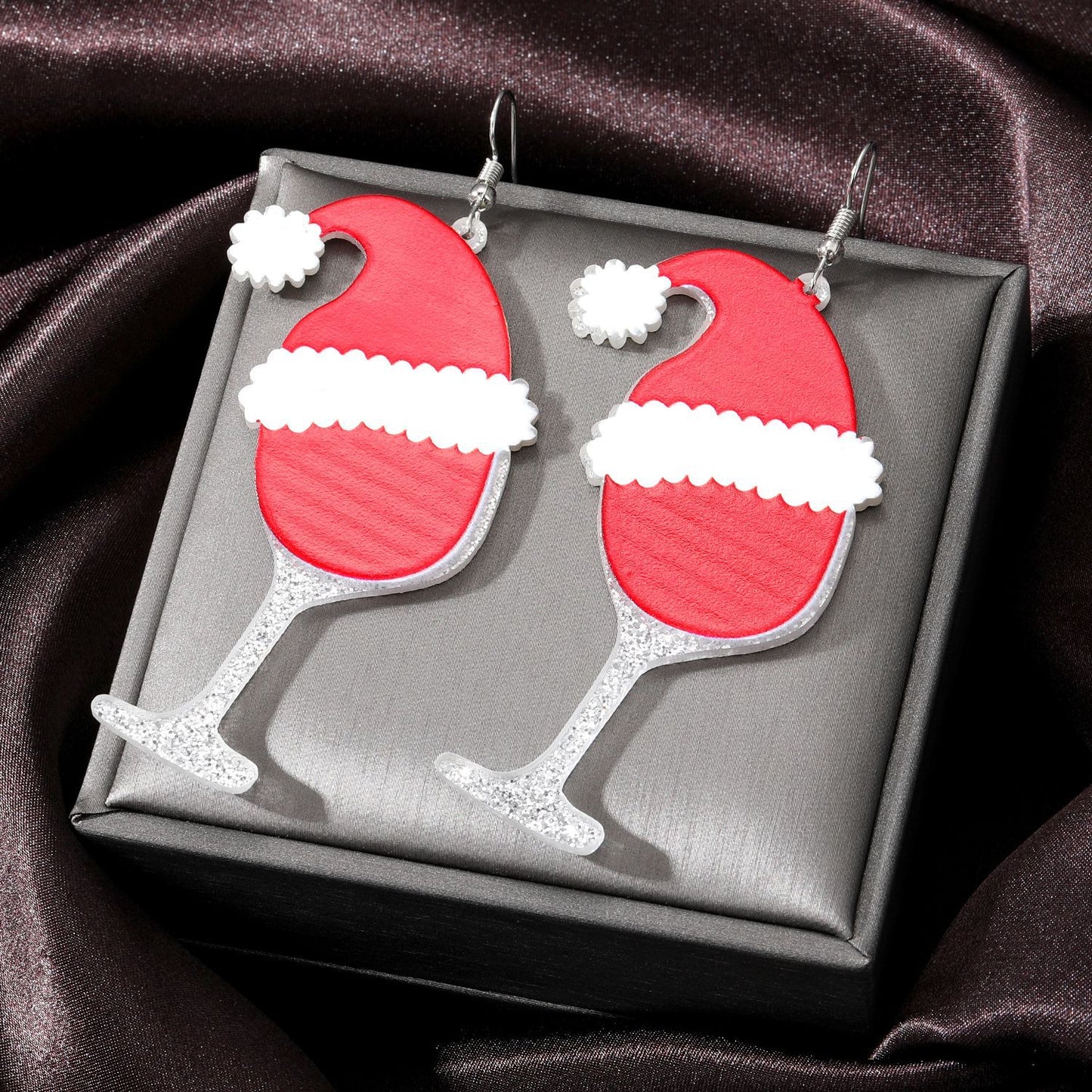1 Pair Acrylic Christmas Tree Santa Claus Snowman Drop Earrings for Women