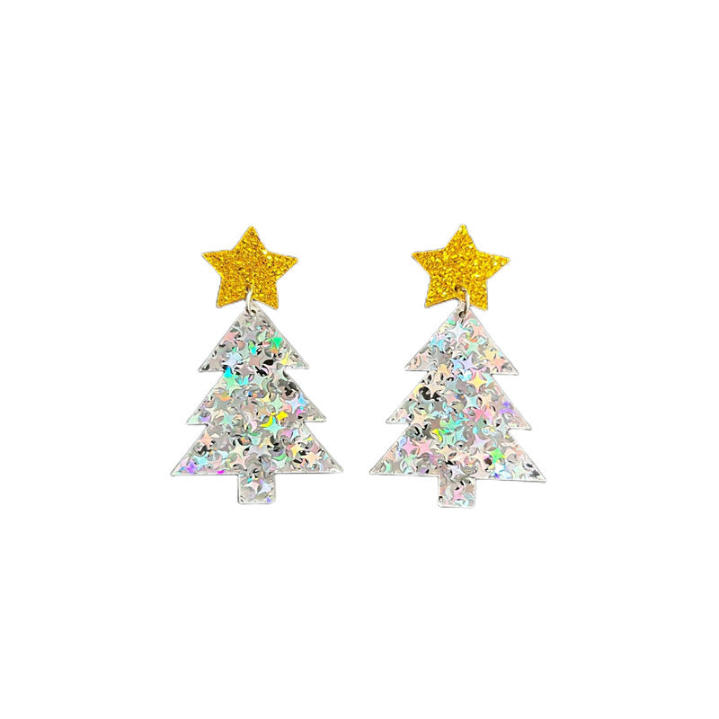 1 Pair Cute Dinosaur & Christmas Themed Acrylic Drop Earrings