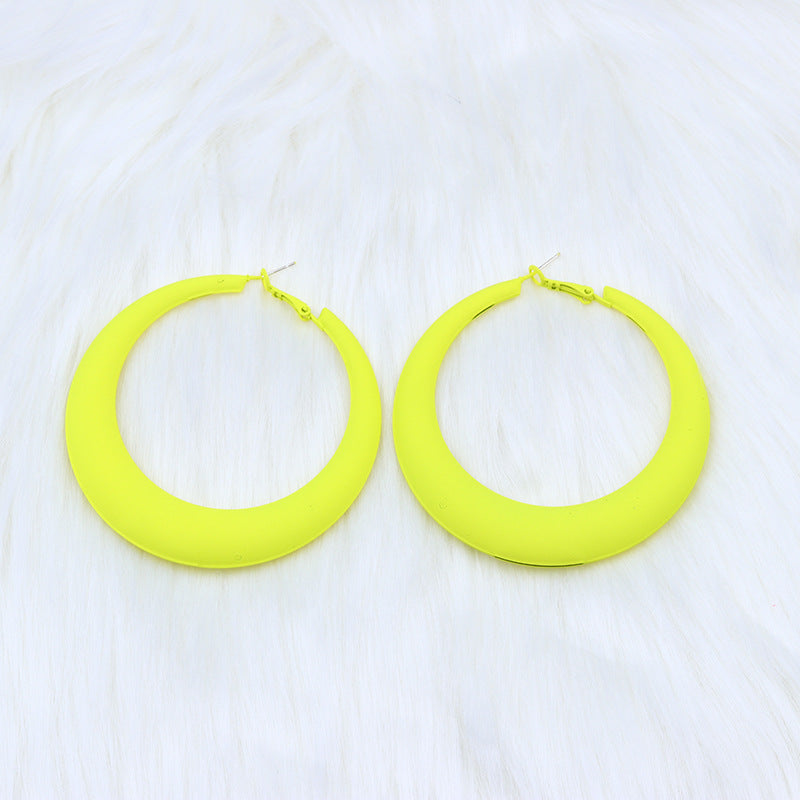 Geometric Metal Colorful Hoop Earrings for Women