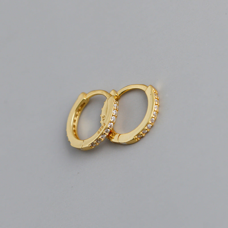 Fashion Copper Zircon Hoop Earrings