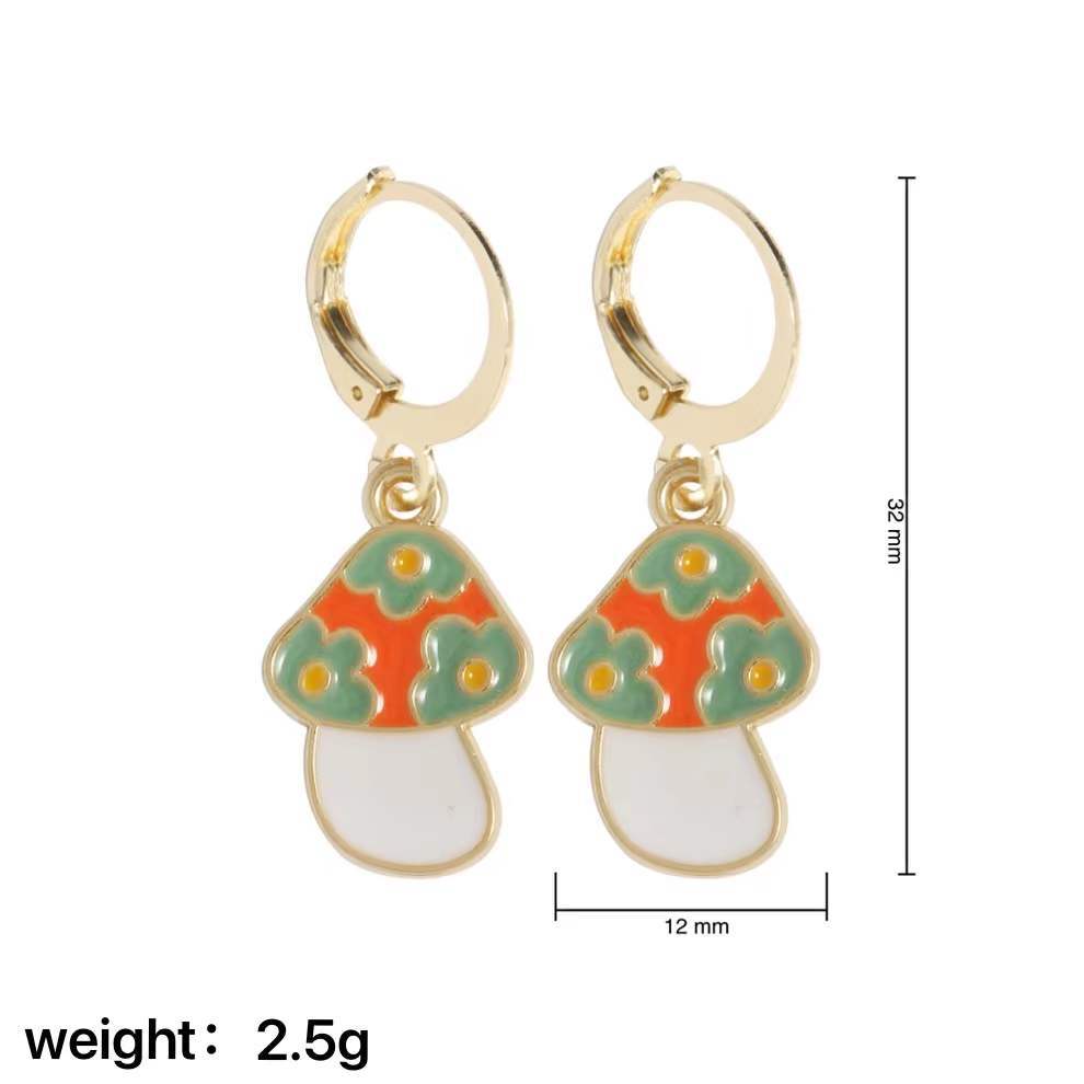 Creative Butterfly Flower Smiley Face Leaf Drop Earrings