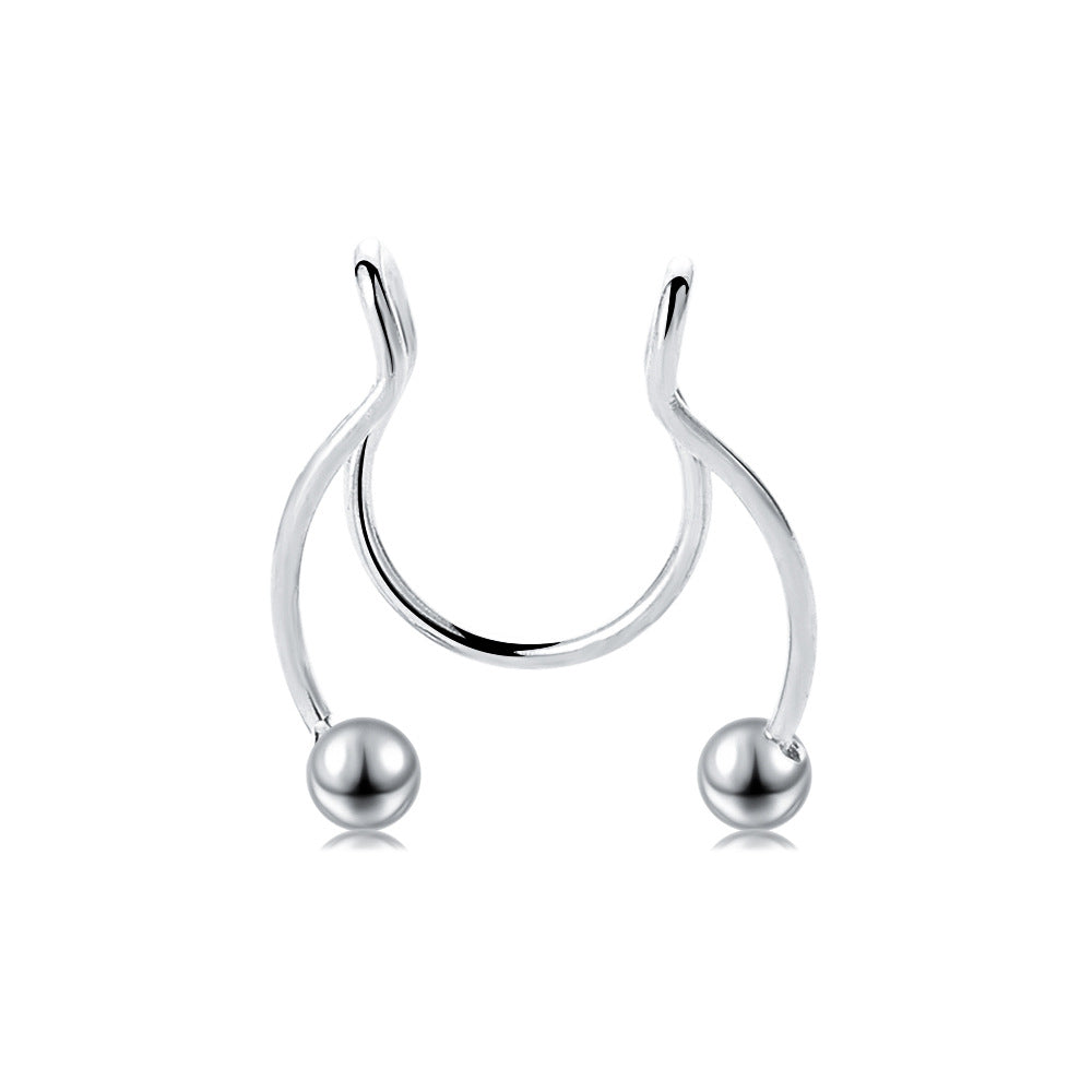 Nasal Septum Horseshoe Antler Fake Nose Ring Piercing Jewelry