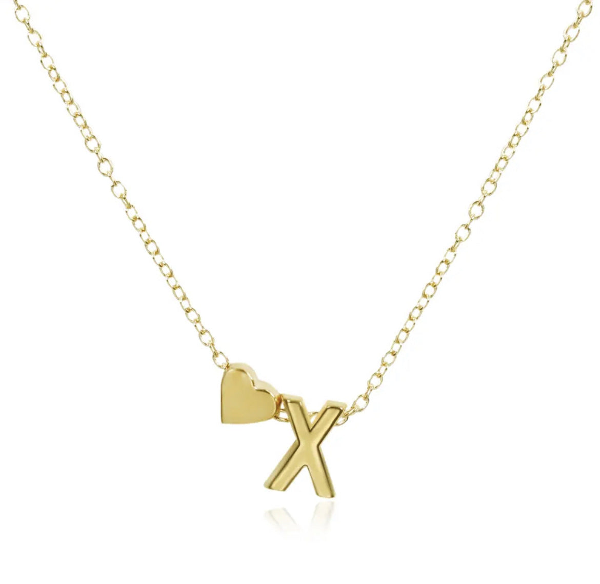 Fashion Heart Alphabet Pendant Necklace - Minimalist Copper Plated Design