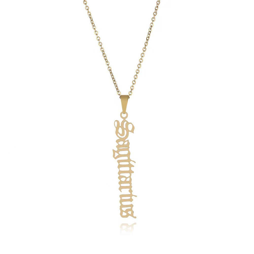 Zodiac Sign Stainless Steel Pendant Necklace