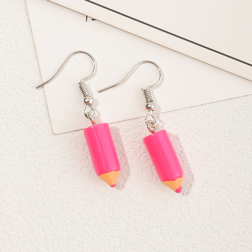 Fashion Cute Quirky Pencil Earrings for Women
