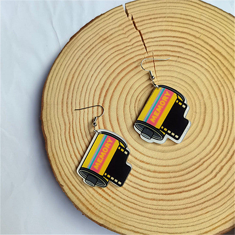 Retro Arcade Acrylic Drop Earrings for Women