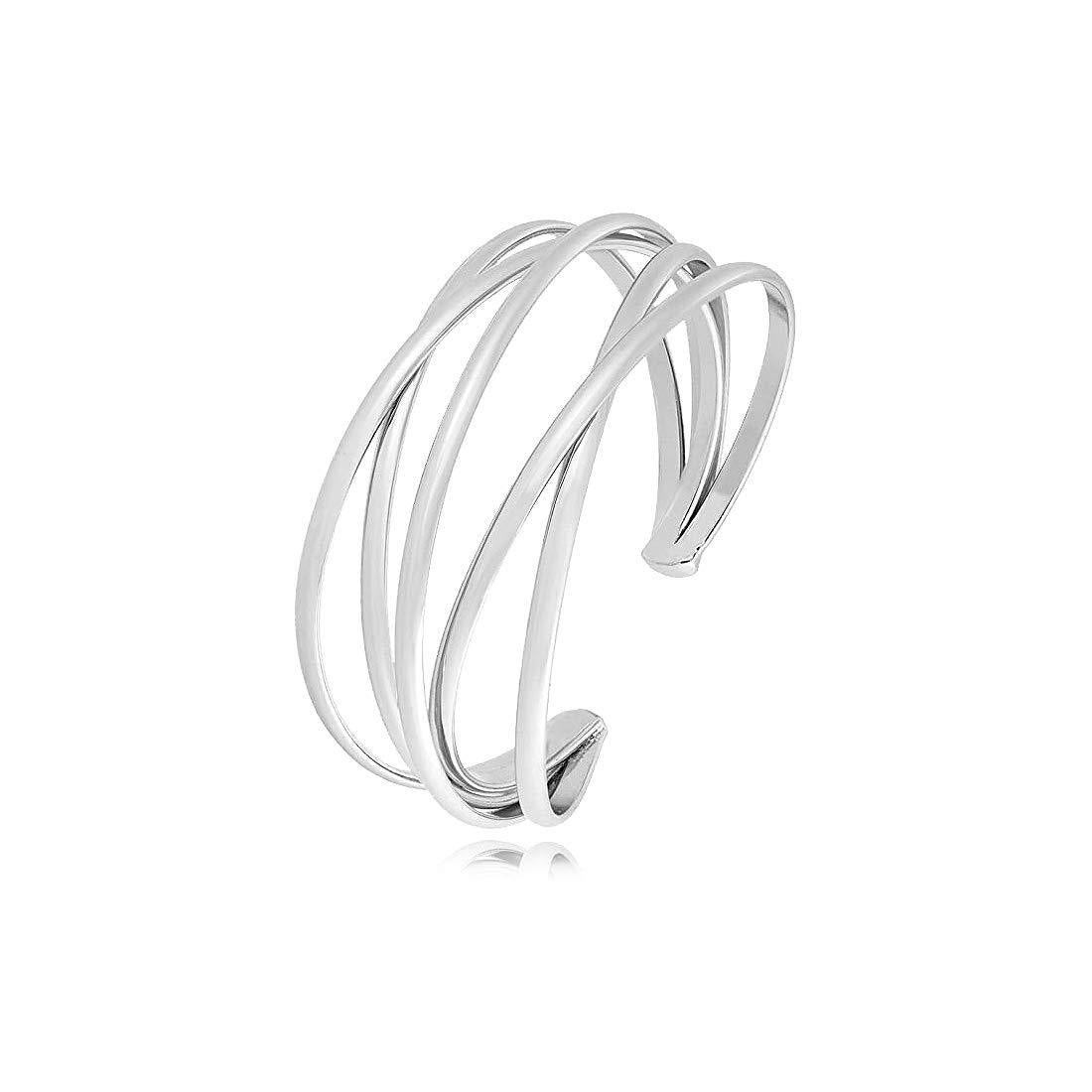 New Fashion Geometric Open Metal Cross Statement Bracelet Wholesale