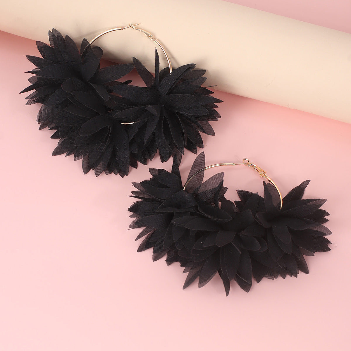 Simple Style Handmade Chiffon Flower Petal Women's Earrings