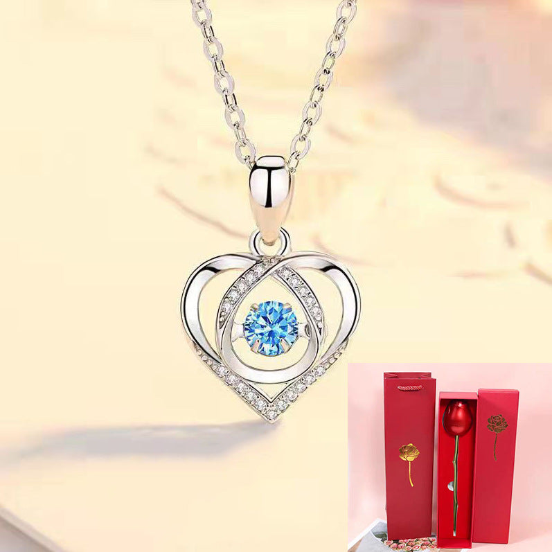 Fashion Heart Shape Zircon Pendant Necklace for Women - Elegant Gift for Her