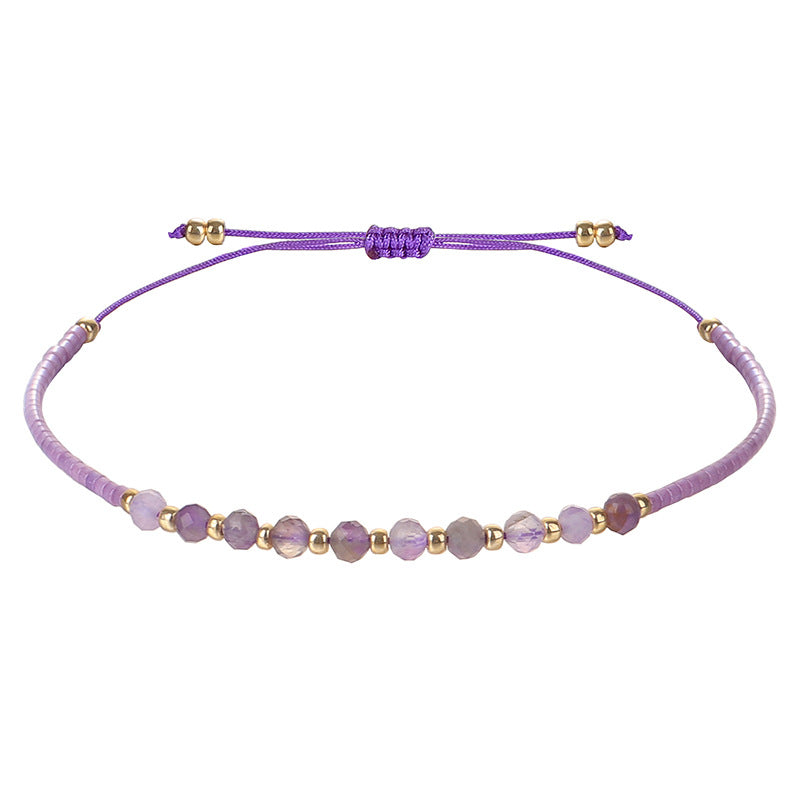 Simple Style 2mm Faceted Stone Bead Handmade Bracelet