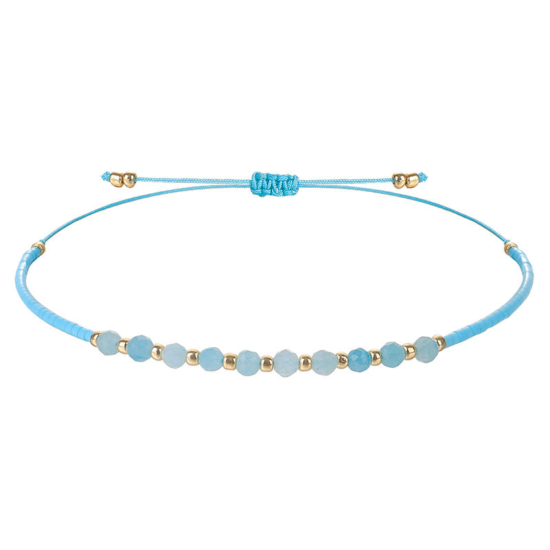 Simple Style 2mm Faceted Stone Bead Handmade Bracelet