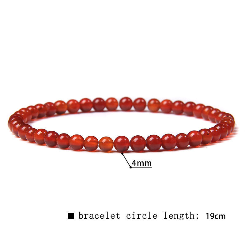 Minimalist Natural Stone Beaded Bracelet - 4mm Gemstone Jewelry for Women