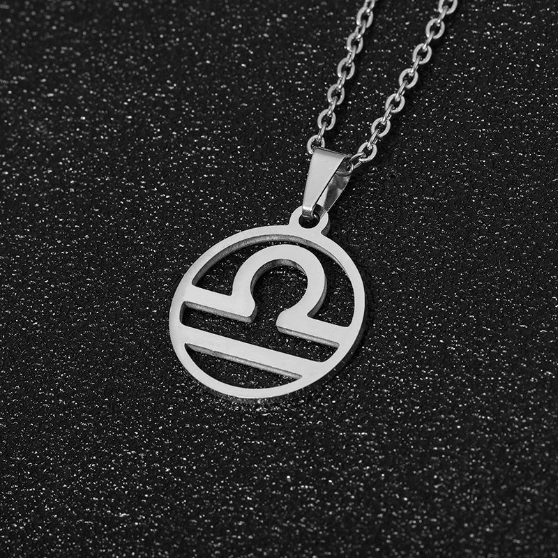 Simple Style Zodiac Stainless Steel Necklace