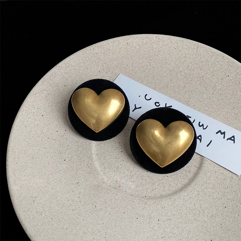 Vintage Heart-Shaped Floral Bow Knot Earrings with Artificial Pearls and Rhinestones