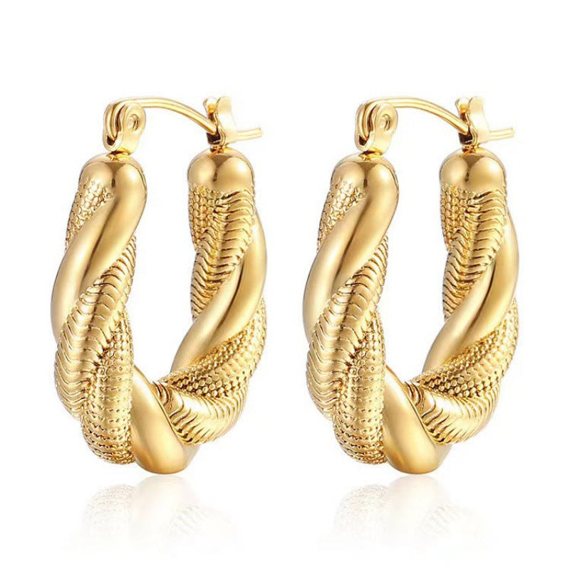 INS Style U Shape Geometric 18K Gold Plated Stainless Steel Earrings