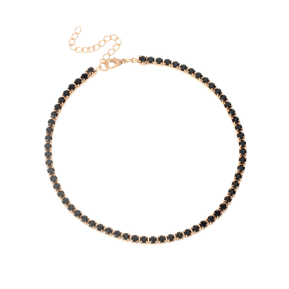 Minimalist Rhinestone Stacking Choker Necklace for Women