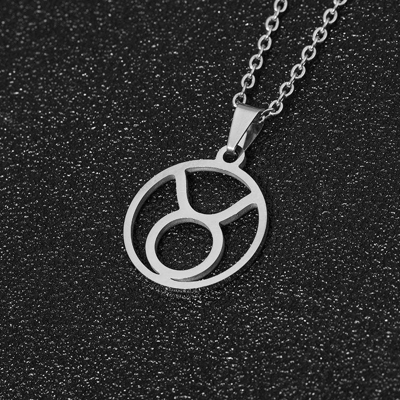 Simple Style Zodiac Stainless Steel Necklace