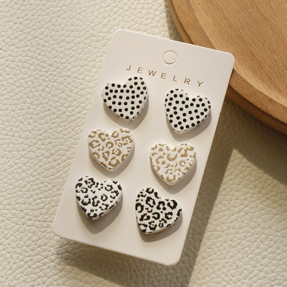 Fashion Leopard Heart Shape Acrylic Earrings Set for Women