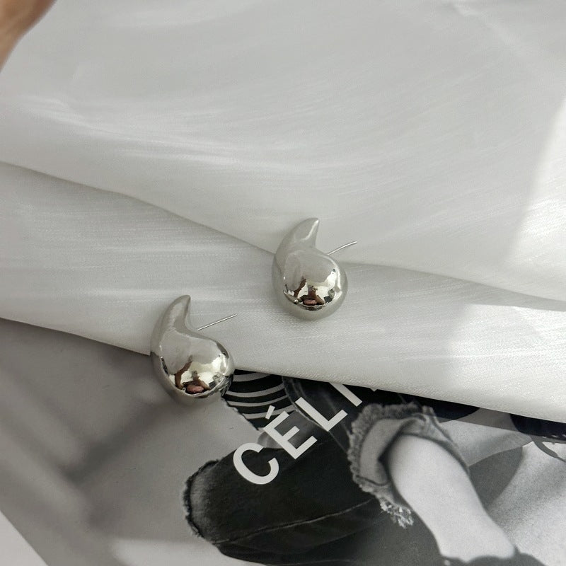 1 Pair Minimalist Water Droplet Alloy Stud Earrings