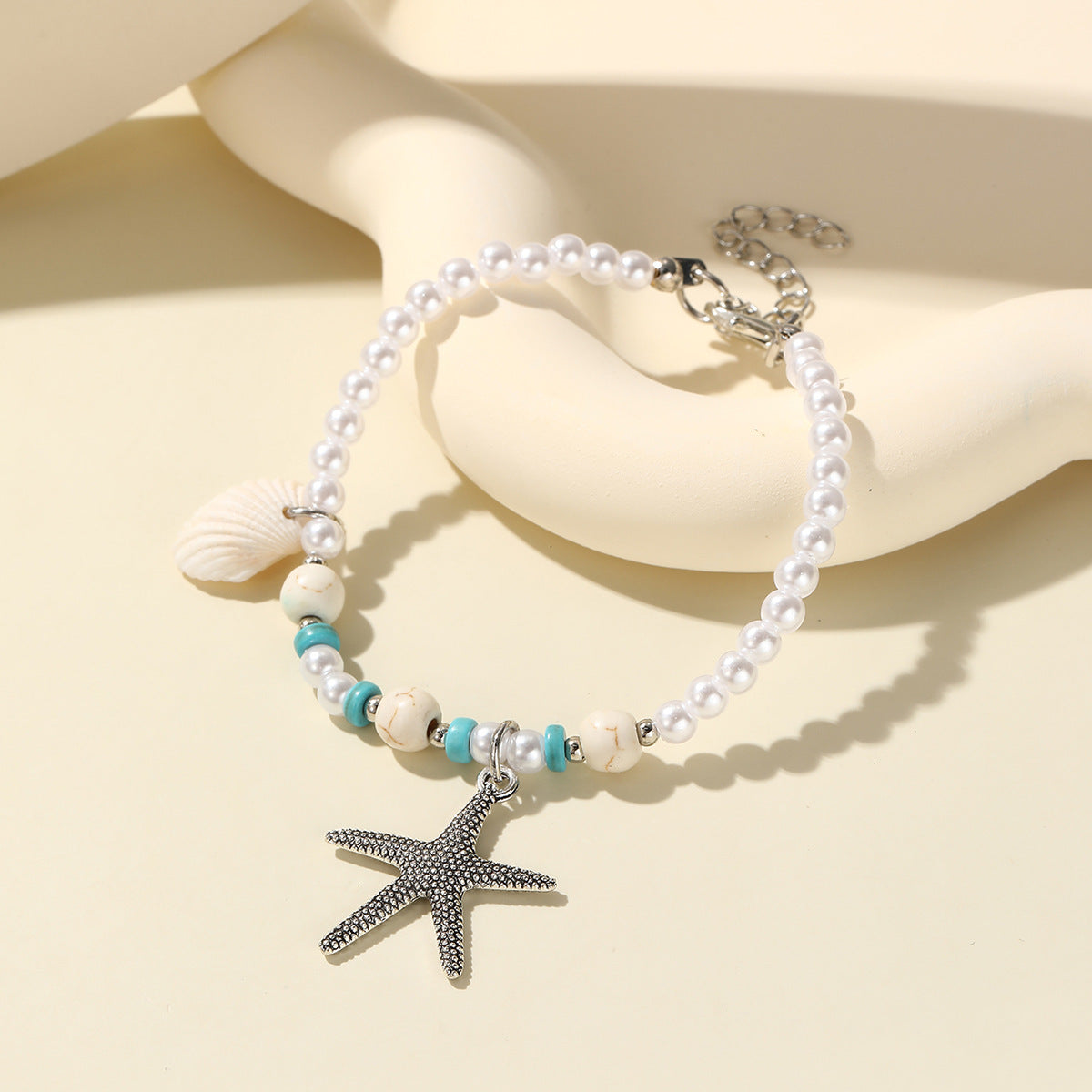 Ocean Breeze Beaded Shell and Starfish Bracelet Set