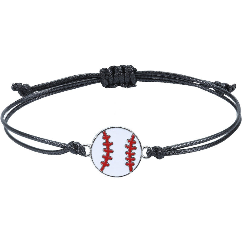 Simple Style Sports Fan Adjustable Wax Cord Bracelet