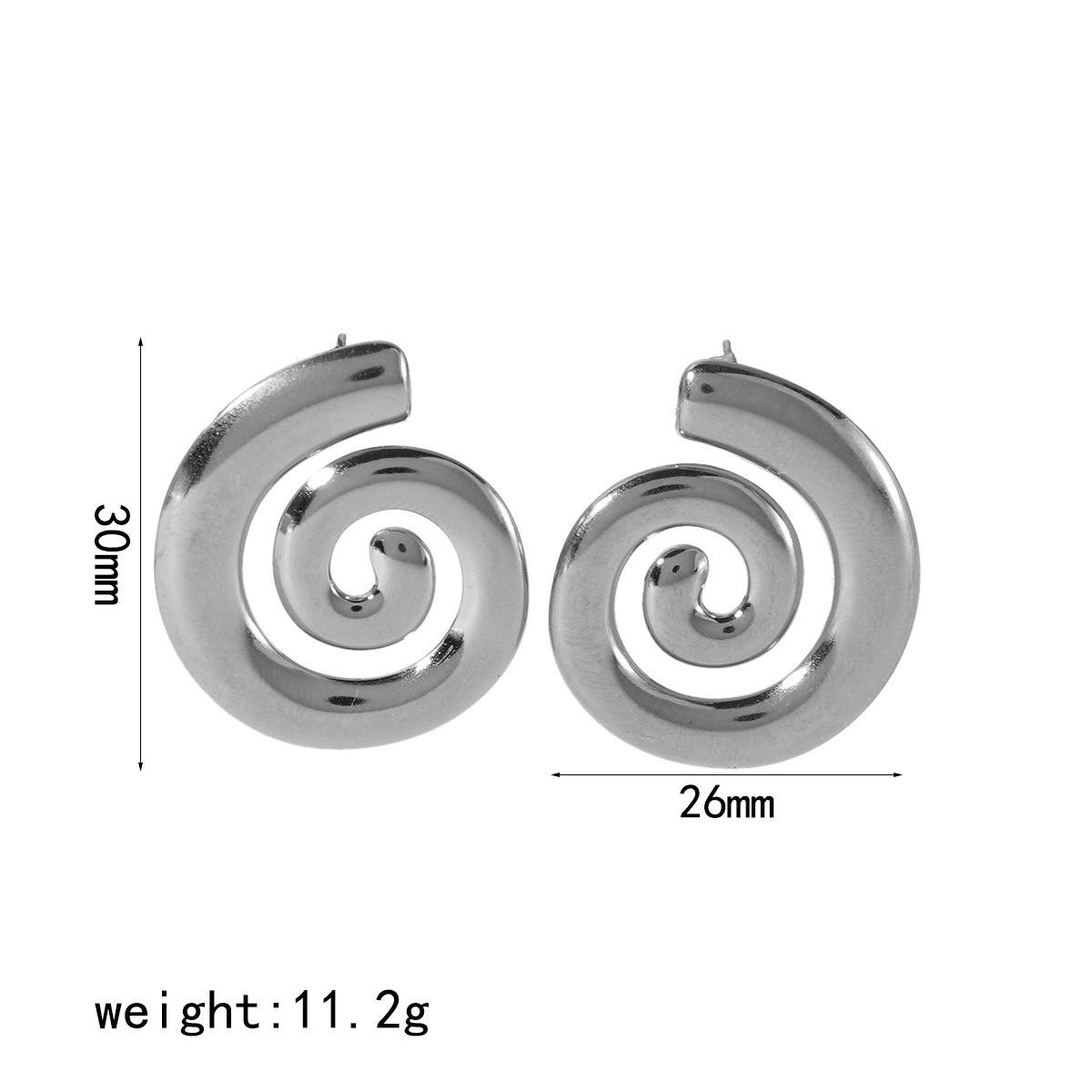 1 Pair Geometric Spiral 18K Gold Plated Stainless Steel Drop Earrings