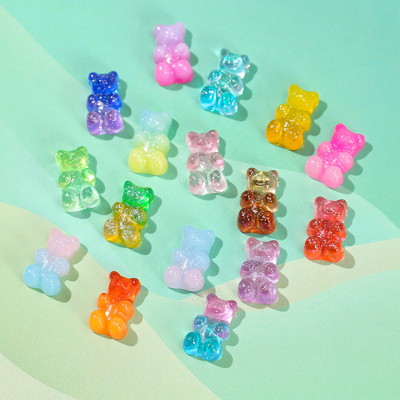 Fashion Contrast Color Gummy Bear Resin Accessories and Stud Earrings