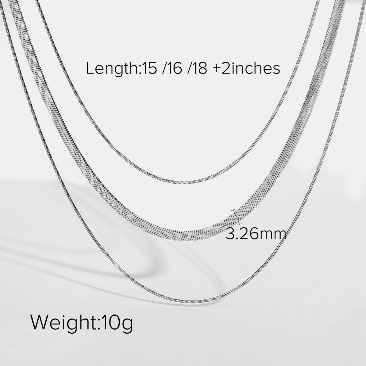 14K Gold-Plated Stainless Steel Layered Snake Chain Necklace