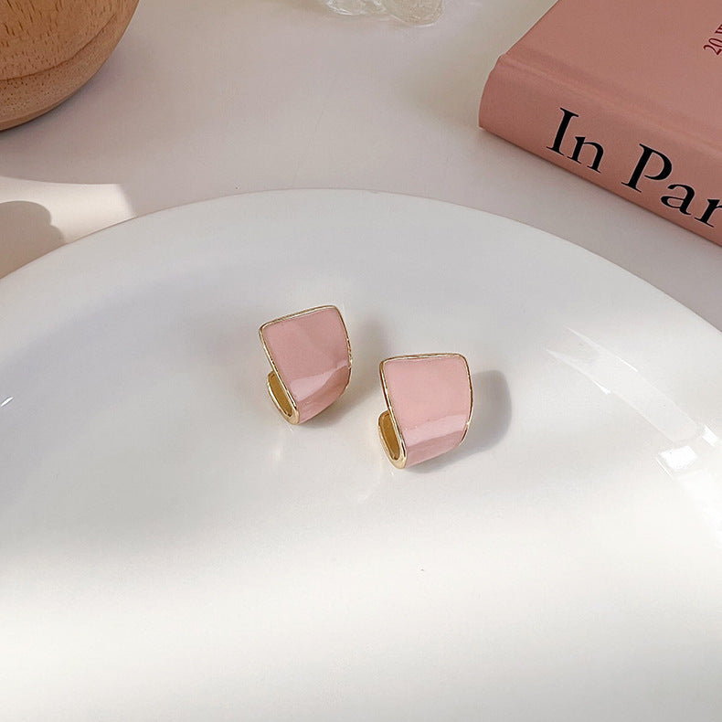 Fashion Pink Geometric Alloy Earrings for Women