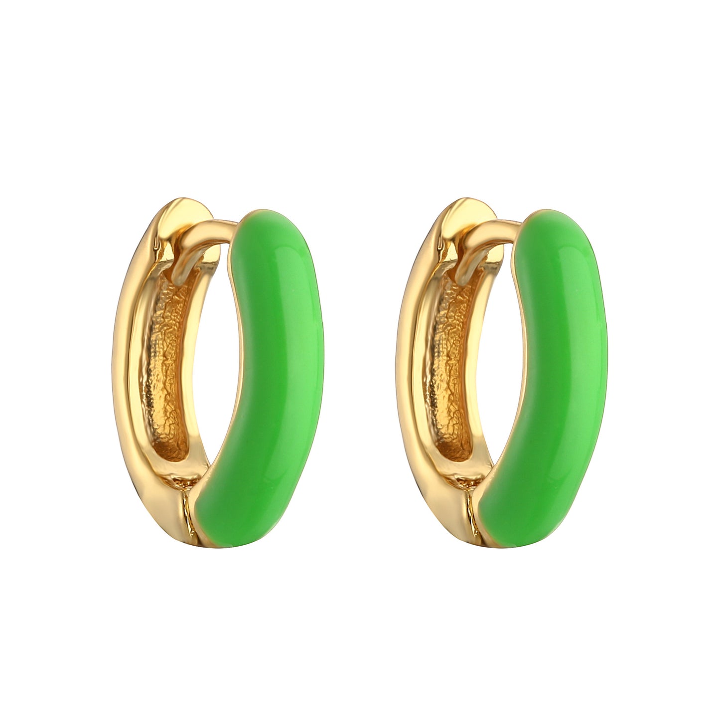 Candy Color Enamel Hoop Earrings for Women